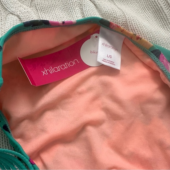 Turquoise Ruffle Floral Bikini Size M & Size L Bottom - Picture 9 of 9